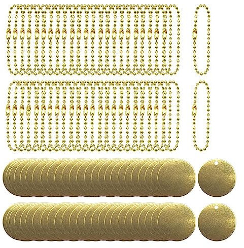 Okeeyseda 50 Etiquetas de VáLvula de LatóN de 1 Pulgada, Estampado en con Orificio de 2,4 Mm, de Bolas para VáLvulas de TuberíA, Equipos, Etiquetas de Llaves de Herramientas