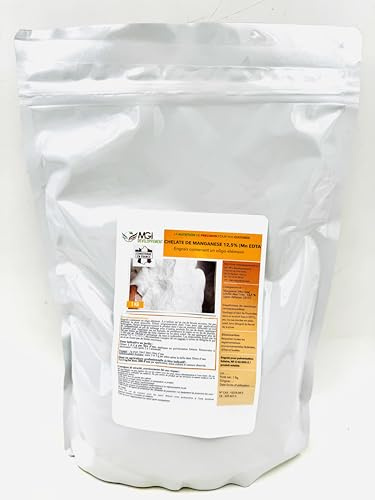 1kg Chélate de Manganèse 12,5% (Mn EDTA) - Engrais contenant un oligo-élément indispensable pour les cultures sensibles aux carences en manganèse