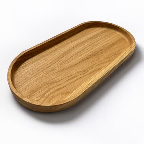 EKFJAELL Dekotablett Holz, Oval, Eiche, 200x100x15 mm, Brown, Skandinavisch, Servieren, Dekorieren, Präsentieren