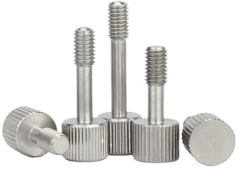 AYYSSM M3 M4 M5 M6 Flache Rändelschrauben aus Edelstahl 304 mit tailliertem Schaft, handfest anzuziehen, manipulationssichere Daumenschrauben(16mm,M4-1pcs)
