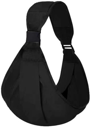 CULEO Echarpes de portage 1 porte-bébé noir, porte-bébé, porte-bébé nouveau-né, porte-bébé avec filets latéraux, respirant, porte-bébé portable, bretelles réglables, élastique