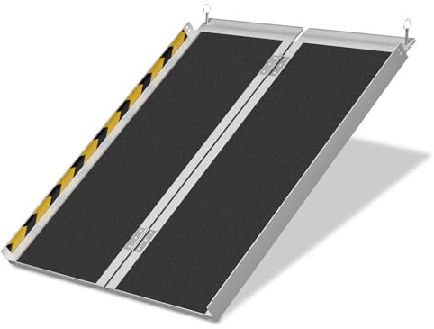 Eikuavons Rampa per sedia a rotelle, 91 x 73 cm, portata fino a 270 kg, con superficie antiscivolo, per sedia a rotelle, per casa, gradini, scale, apertura della porta
