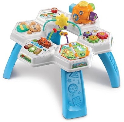 VTech Baby Busy Bee - Tavolo per attività, Gioco interattivo, Canzoni e Melodie, sviluppa abilità motorie, Sviluppo sensoriale, Causa ed Effetto, Adatto per Bambini dai 6 ai 9 ai 12 Mesi, Versione