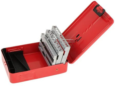 RoaQinFo Estuche para Brocas Helicoidales, Soporte para Brocas, Portátil, Metal Profesional, Accesorio Práctico, Caja para Brocas, Estuche de Almacenamiento, 60 ranuras