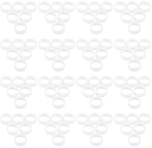 Mikinona 500 Bridas de Silicona Reutilizables Blancas para Cables de Datos Anillos Elásticos de 12 MM Diámetro X 5 MM Ancho X 06 MM Grosor Cintas de Sujeción Flexibles para Organización