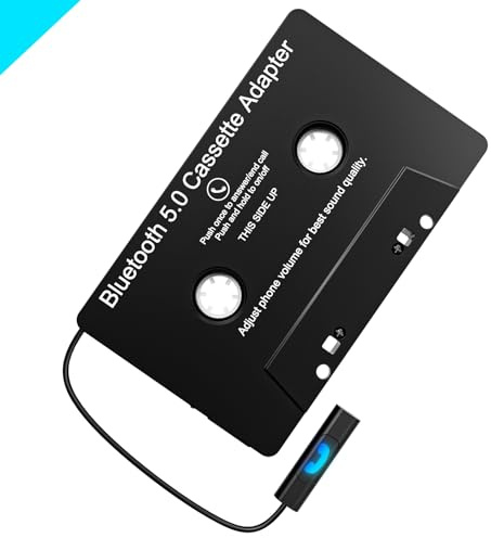 voijump Adattatore audiocassetta da auto a AUX, ricevitore audio wireless a cassetta, lettore a nastro Bluetooth 5.0, adattatore Aux per auto, telefono, MP3, ecc. Nero