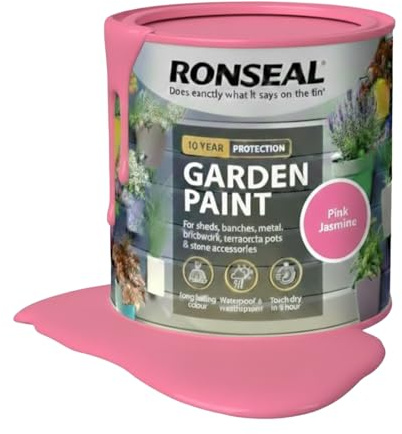 AOC24 250ML Garden Paint Pink Jasmine, Water Based Outdoor Paints, Long Lasting Weather Resistant, Fast Drying Color for Wood, Bricks, Pots, Anti Crack Peeling DIY Paint (Pink Jasmine, 250 M L)