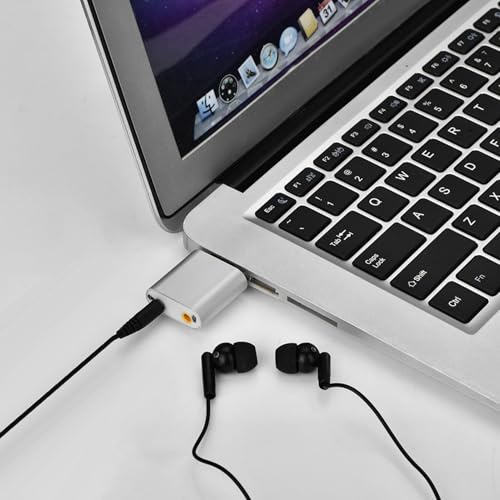 Acouto 7 Canaux Externe USB 2 0 à 3 5 Mm Carte Son Stéréo Adaptateur Micro Haut-Parleur Durable 2 USB 3D It Carte Externe Son Adaptateur Micro (Silver)