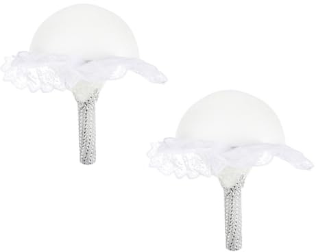 Generico Supporti per Bouquet da Sposa 2 Pezzi in Schiuma e Pizzo Bianco per Accessori DIY e Decorazioni Matrimonio e Bridal Showers