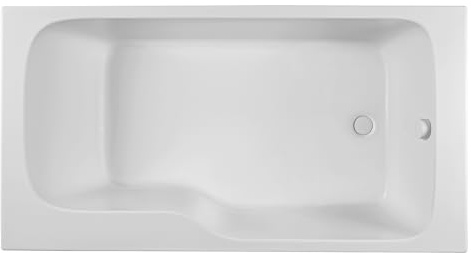 Jacob Delafon - Baignoire Bain-Douche MALICE + Vidage - 170x90cm version Droite - Pieds QuickClip - Antibactérien - Fabrication Française - Blanc - E6D145R-00