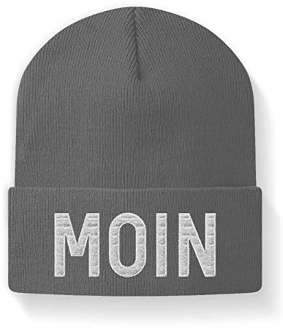 Moin Lustige Mütze für Norddeutsche - Beanie -M-Asphalt Grau