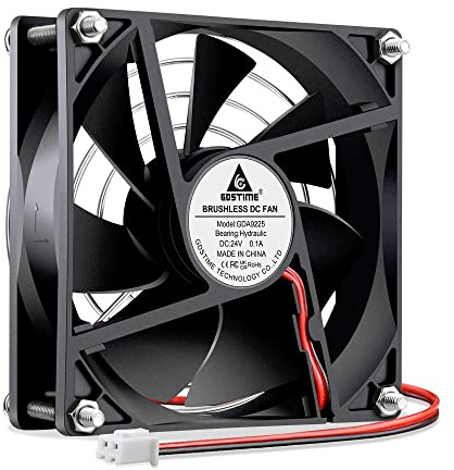 GDSTIME Lüfter 24V 92mm PC Lüfter 24V 92x92x25mm 90mm Gehäuselüfter 2Pin | 92mm lüfter 24v 2pin pc lüfter 90mm 24v 2 polig 2000 U/min für Computer Spielkonsole Router TV Box Kühlung Lüfteraustausch