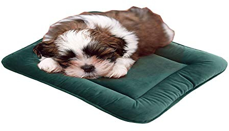 YAOTT Hundematte Kühldecke für Welpe Hunde Katzen, Kühlmatte Hundedecke Sommerdecke ungiftig Matte Reisedecke für Kisten, Hundehütten und Betten Dunkelgrün 82 * 60cm