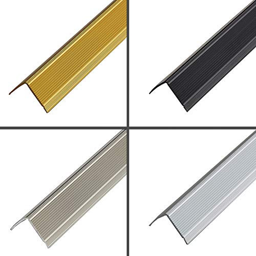 PRIOstahl - Perfil de borde para escaleras (aluminio, ángulo de 30 x 35 mm, longitud 900 mm, autoadhesivo, color dorado)