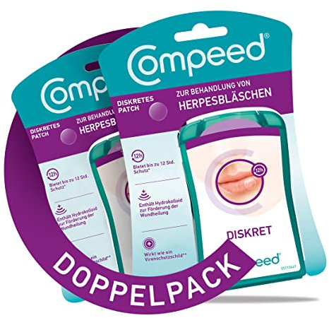 Compeed Herpesbläschen Patch Doppelpack - mit Applikator – für beschleunigte Wundenheilung – gegen Herpes im Gesicht, 30 Patches