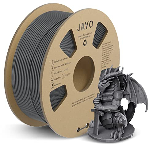 JAYO PLA+ Filament 1.75mm, Erhöhte Zähigkeit PLA Plus Filament-3D-Druckmaterialien, Maßgenauigkeit +/- 0.02mm, Neatly Wound, 1.1 kg Spule(2.42 LBS, 330M), PLA+ Grau