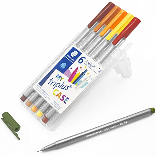 STAEDTLER 334 Triplus Fineliner mit superfeiner Spitze, 0,3 mm, 6 Stück (Herbst)