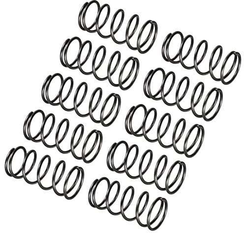 QUARKZMAN Liten kompression fjäder x 10 st stålfjäderförlängning för hushållsapplikationer, [ svart, 1,2 mm tråd diameter, 14 mm OD, 30 mm fri längd]