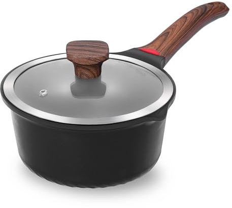 Vinchef 2QT Nonstick Sauce Pan with Lid, Ceramic Coating