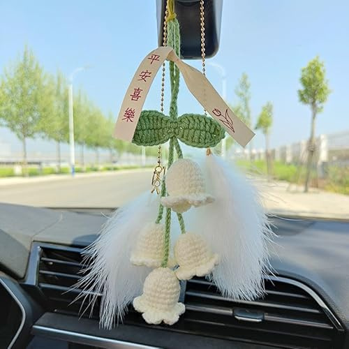 Car Hanging Plant Boho Car Decor Crochet Car Plants Accessories Handmade Knitted Car Interior Decor Hanging Basket (#3)