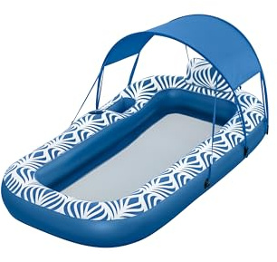 Bestway Poolmatte Comfort Plush mit Sonnenschutzdach 198 x 112 cm