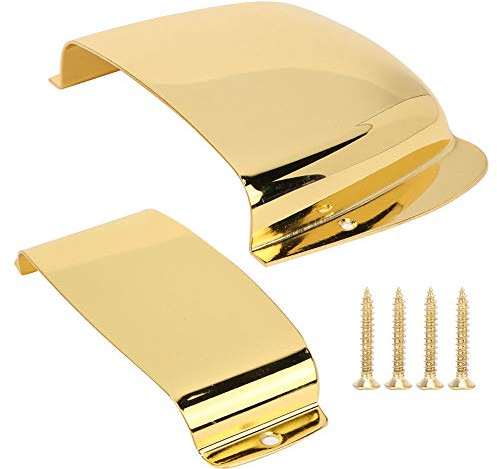 Guitar Bridge Pickup Plate Protective Cover Set for Jazz Bass with 4 Mounting Screws, Gold