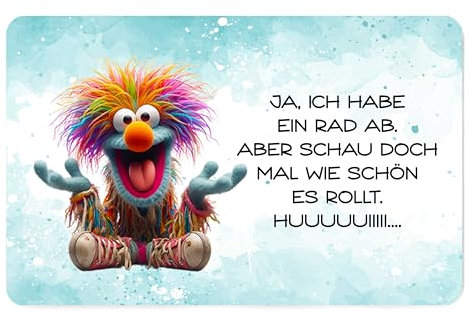 Melifestyle Vesperbrettchen Frühstücksbrettchen mit Spruch lustig Ja ich hab ein Rad ab aber schau doch mal wie schön es rollt. Hui... Geschenk Arbeitskollegen Familie Freunde