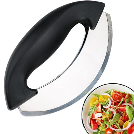 weiting Affettatrice per insalata, tritata | tritatutto in acciaio inox – tritatutto a doppio taglio con manico antiscivolo, utensile da cucina, tagliaverdure per verdure, frutta, impasto