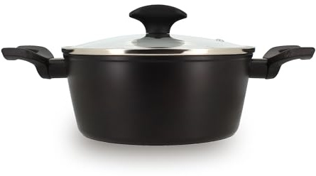 MENASTYL - Faitout first 20cm en aluminium noir induction avec couvercle - 6020646