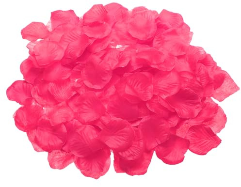 QUARKZMAN 1 000 stycken sidenblommor för bröllop, konstgjorda rosblad i bulk för bröllopskonfetti, alla hjärtans dag, frieri, kronbladdekoration (rosenröd)