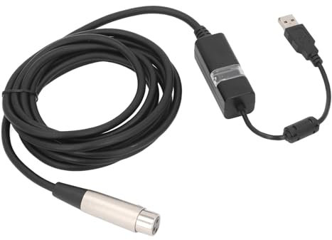 USB-Mikrofonkabel, LED-Anzeige, Langes USB-Stecker-auf-XLR-Buchsenkabel für Karaoke-Gesang