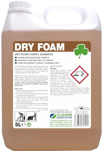Professional Dry Foam Carpet Shampoo, 5L, Quick-Drying Formula Christeyns Clover