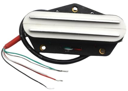Fenteer Humbucker Bridge Pickup für E-Gitarre, Instrumentenzubehör, Stereo-Mehrzweck-Bridge-Doppelspulen-Pickup für Bassvioline, Weiß 16k
