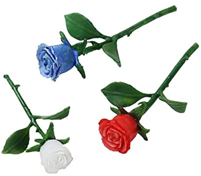 FUTUREORYY 4pcs Mini Rose Ornament DIY Handmade 3D Crystal Epoxy Rose Model 25mm Size Decorative Craft for Home and Wedding Decor