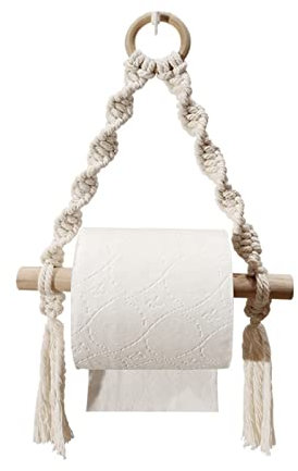 Küchenpapierrollenhalter Toilettenpapierhalter Handgewebte Papierrollenhalter Toilettenpapierpapier Badezimmerpapier Rollregal (Farbe: Braun, Größe: 20x24 cm)