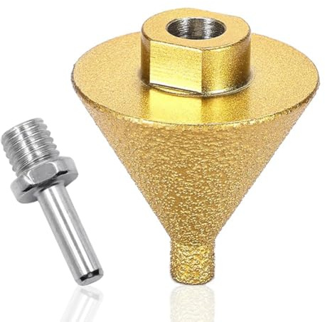 Fegtrtyoa Bit de Chanfrein Biétaire en Diamant (38 Mm) Cône pour Élargissement des Trèmes dans des Fils de Porcelaine en Céramique en Porcelaine M10