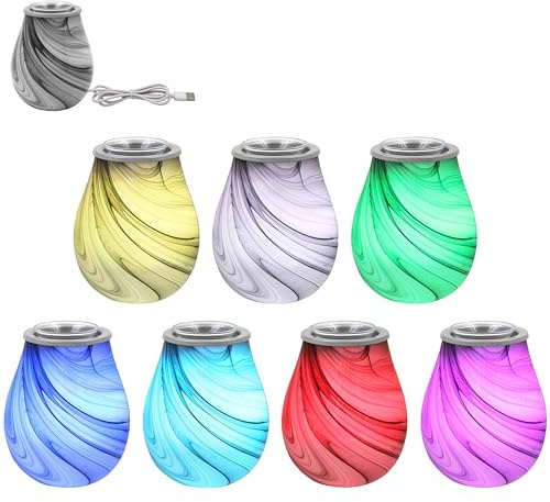 L & P Home & Gifts Lesser & Pavey Desire Aroma Marble Decor Table Lamp | Stone Effect Pattern, Fragrance Diffusion, Soft Illumination, Decorative Accent, Relaxing Atmosphere, Stylish Display