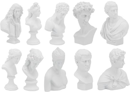 PAMINGONO Adorno de Estatua Mini de Resina, 10 Piezas, Blanco, para Hogar | Estilo Moderno y Sencillo, Fácil de Integrar, Decorativo para Obsequio, Figurita Creativa, 10 Unidades