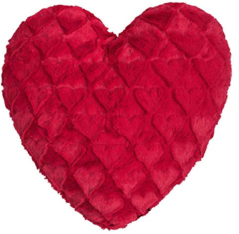 MAGMA Dekokissen Fluffy Hearts rot, Dekokissen gefüllt 40x35 cm