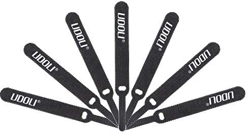 UDOLI 50 PCS Reusable Cable Ties, Fastening Wire Management Straps, Cord Tapes Wraps Rope Holder, Update Cable Organizer Tool Perfect for Home, Office and Workshop Hook and Loop (Black)
