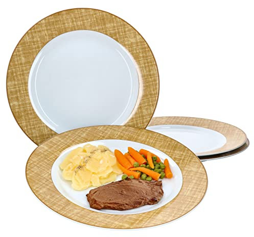 Ritzenhoff & Breker Brazil Speiseteller 4-er Set Gelb I Flache ESS-Teller 27 cm I Teller-Service für 4 Personen I hochwertiges Marken-Porzellan mikrowellengeeignet & spülmaschinengeeignet