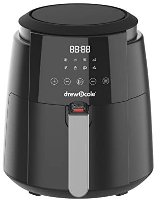Drew&Cole Air Fryer 4L - 8-in-1 Digital Air Fryer - 4 Litre Capacity - 8 Pre-Set Programmes - Cook with Less Oil & Fat - Easy Cooking - Ideal Kitchen Appliance for Smaller Families & Couples