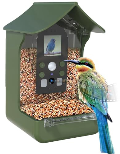 VisorTech Vogelhaus Kamera: Vogelhäuschen & Futterstelle, Full-HD-Kamera, PIR-Sensor, Nachtsicht (Futterhaus mit, Vogelfutterkamera, SD)