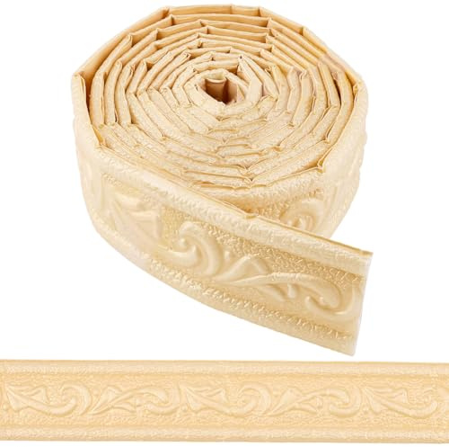 CRASPIRE Moldura de Espuma Autoadhesiva de 90x1.8 pulgada para Corona Moldura para Zócalo Color Caqui Claro Flexible para Papel Tapiz con Espejo Borde Adhesivo Líneas de Borde de Pared 3D Base para Zó