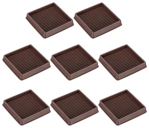 PATIKIL 3x3 Furniture Coasters, 8 Pcs Caster Cups Furniture Cups Rubber Non-Slip Square Feet Anti-Slip Stopper Pad Protector Sliding for Hardwood Floors Carpet Chair Table, Coffee