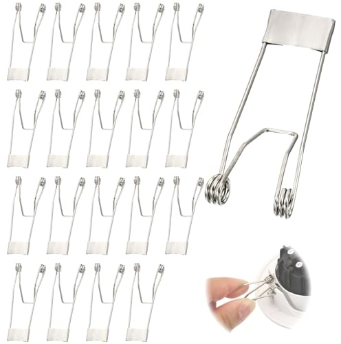 Jiavlyx 20 Pezzi Downlight Molla Clips, 60 * 20mm Morsetti per Soffitto Lampada, Mollette per Faretti Incasso, Morsetti Protettivi per Soffitto Lampada, Per Lampada Da Soffitto Interna Ed Esterna
