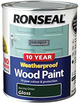 Ronseal - 10 Year Weatherproof 2-in-1 Wood Paint Racing Green Gloss 750ml