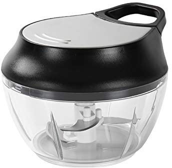 LTLCLZ Manuel Mixeur Coupe Legumes à Couper Viande, Multifonctions Mini Hachoir Manuel, 490Ml Hachoir Manuel Coupe Oignon avec 3 Lames en Acier Inoxydable, Légumes, Fruits,Aliments