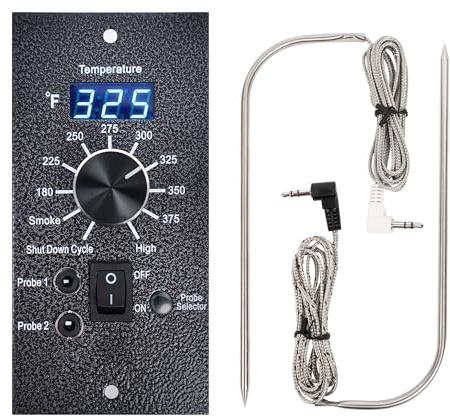 FlameSky Digital Thermostat Kit for Traeger, Upgrade Digital Thermometer Pro Controller, Temperature Control Board, with Dual Meat Probes