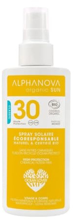 Alphanova crème solaire bio adultes haute protection spf30-125ml